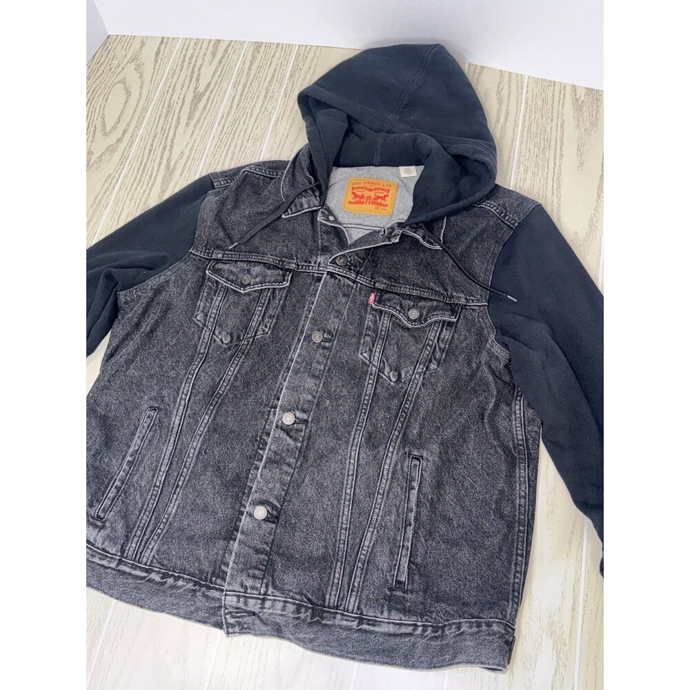 Levi's Red Tab Men's Black Denim/Cotton Button Up Jacket In Size 3XL Clean